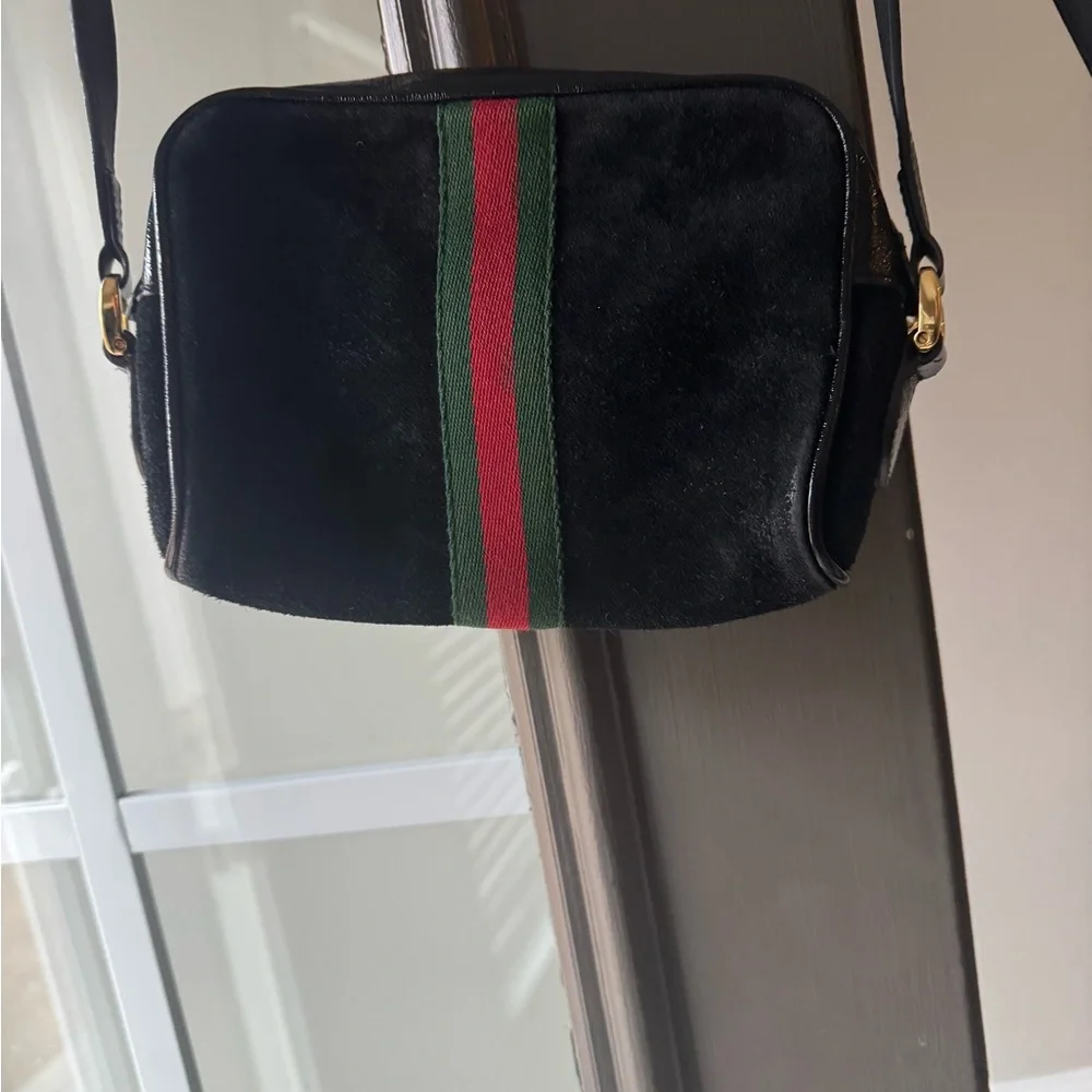 Vintage Gucci Ophidia Black Leather and Suede Crossbody Bag / Handbag - Picture 2 of 9